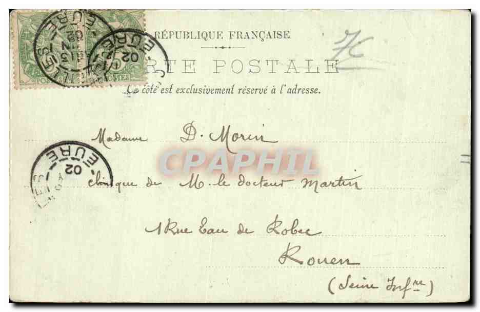 CPA Rouen Fontaine de la Croix de pierre — Verso