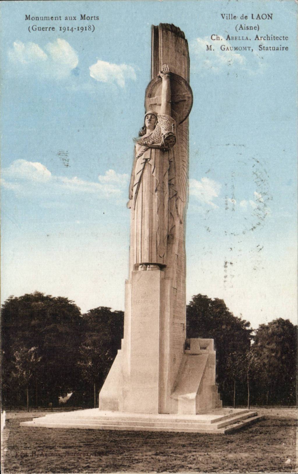 CPA Ville de Laon Monument aux morts 