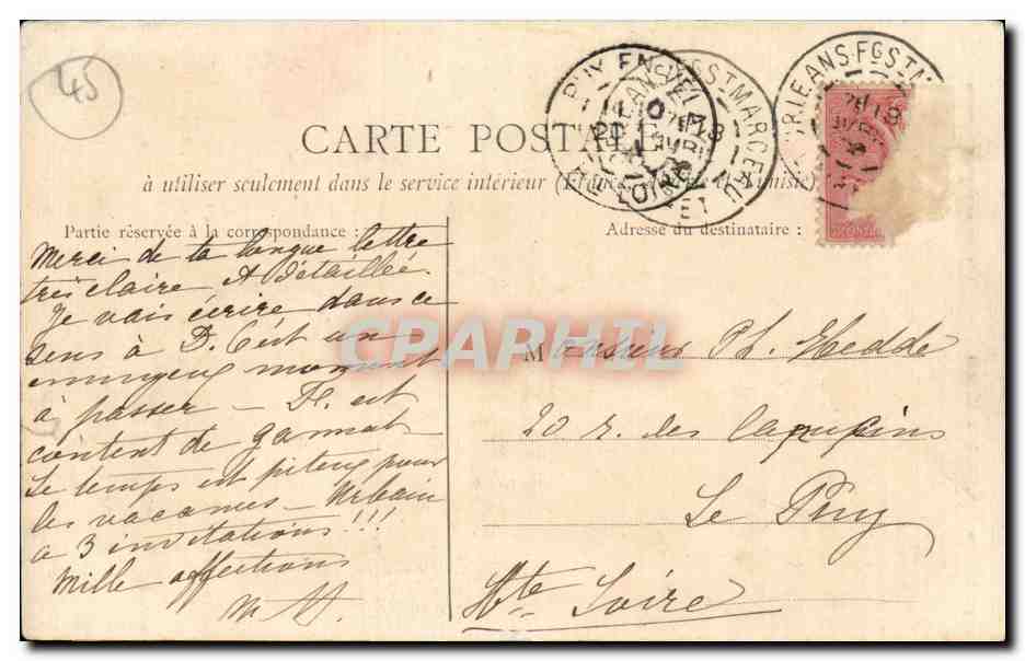 CPA Orleans Eglise Saint Marceau  — Verso