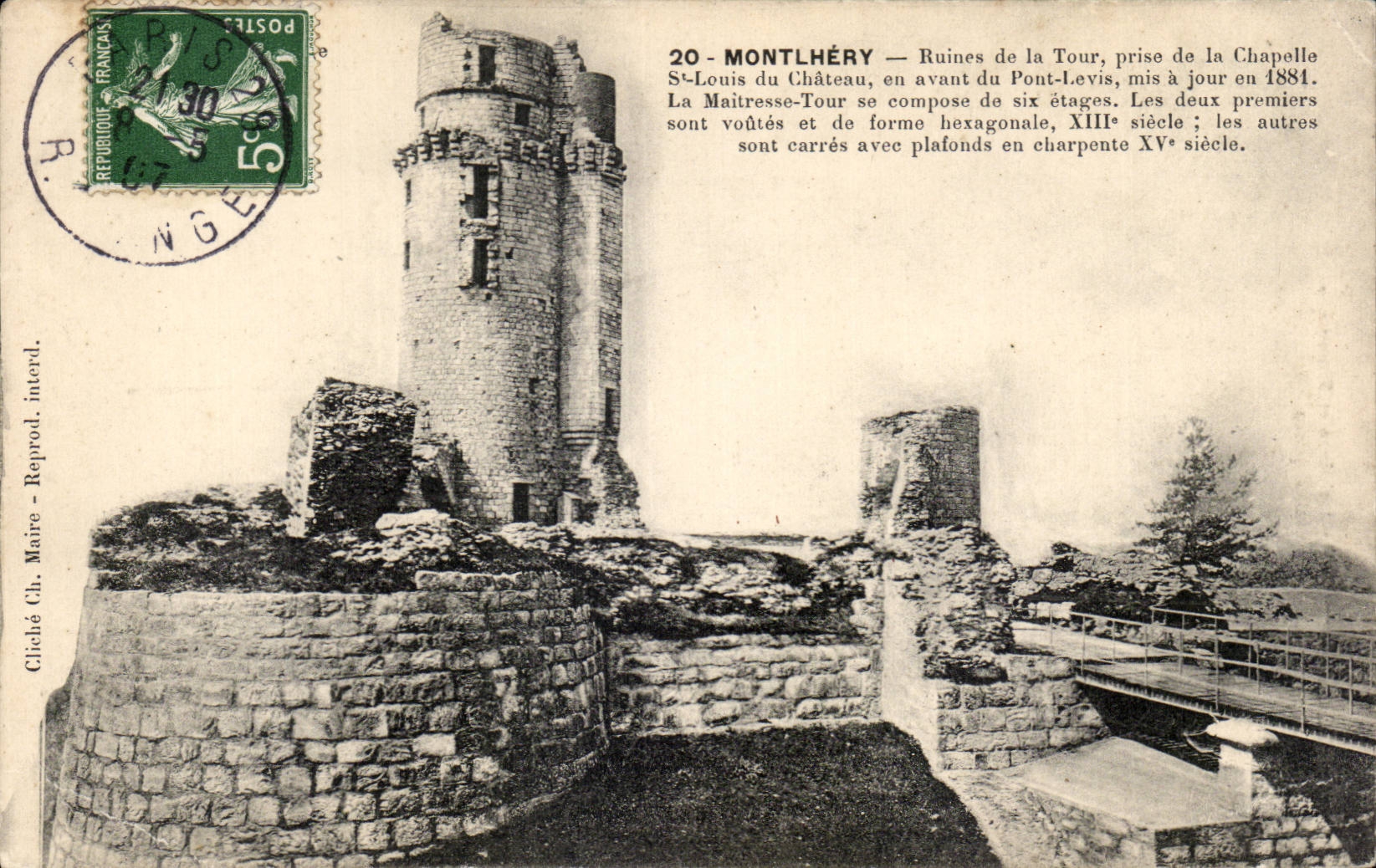 Montlhéry — Ruines de la Tour Saint-Louis du Château, prise de la Chapelle — Châtel. Maire, interd. — n°20