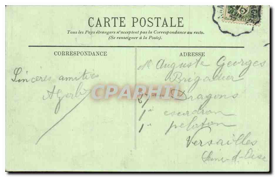 CPA Vittel Les galeries  — Verso