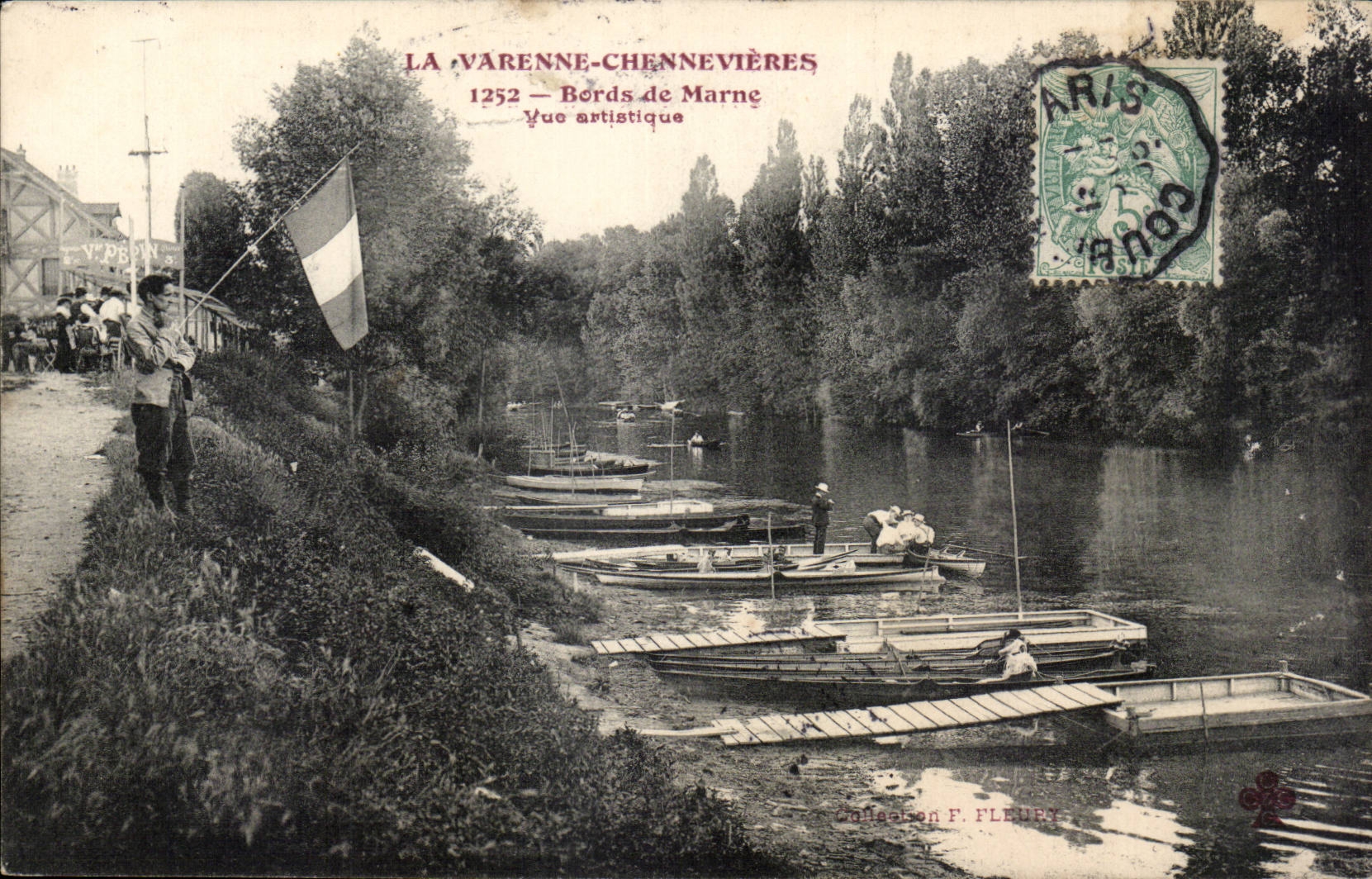 La Varenne-Chennevières — Bords de Marne — Vue artistique — Éditeur F. Fleury, n° 1252