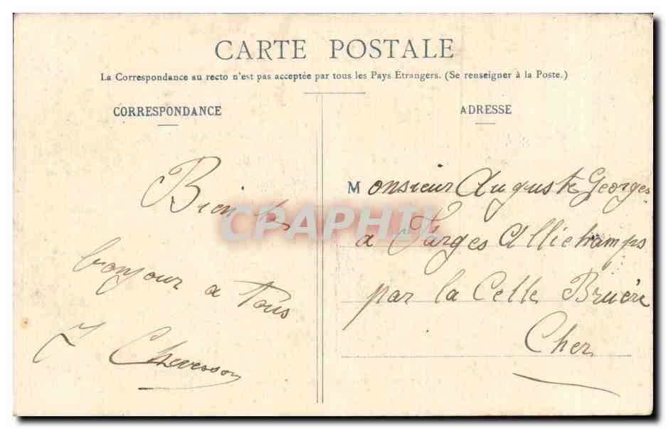 CPA Saint Die Caserne du 10eme Chasseurs Militaria — Rückseite