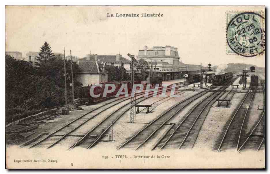 CPA Lorraine Toul Interieur de la gare Train 