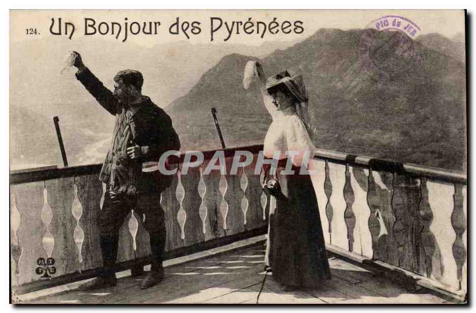 Un Bonjour des Pyrénées — vue du Pic du Jer — éditeur VIG au Jer, n° 124
