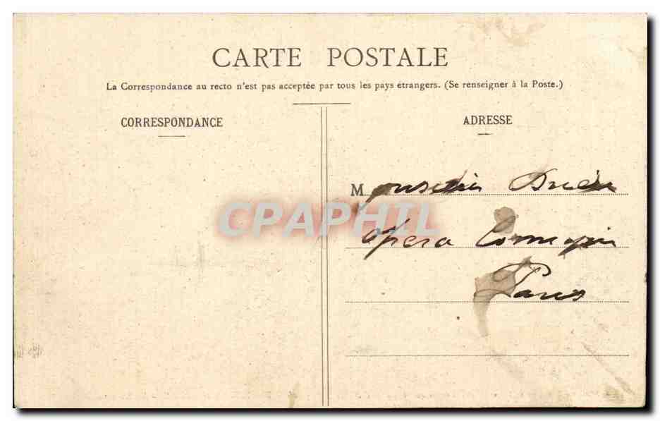 CPA Bagnoles de l'orne La buvette — Verso