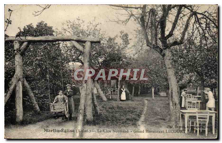 CPA Martin Eglise Le clos Normand Grand restaurant Lecourt 