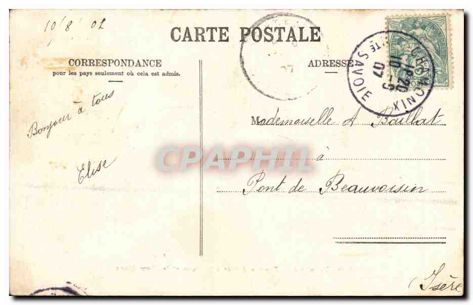Chamonix — Chemin de fer électrique et le Mont-Blanc — Jullien frères, Phot. Editeurs, Genève, n° 6008 — Reverso