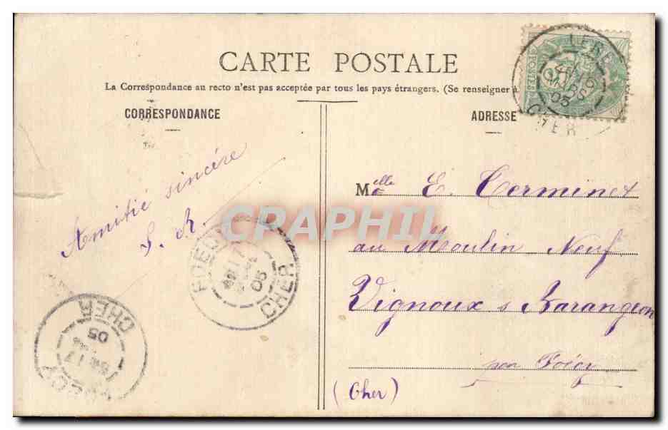 CPA Cosne Avenue de la gare — Rückseite
