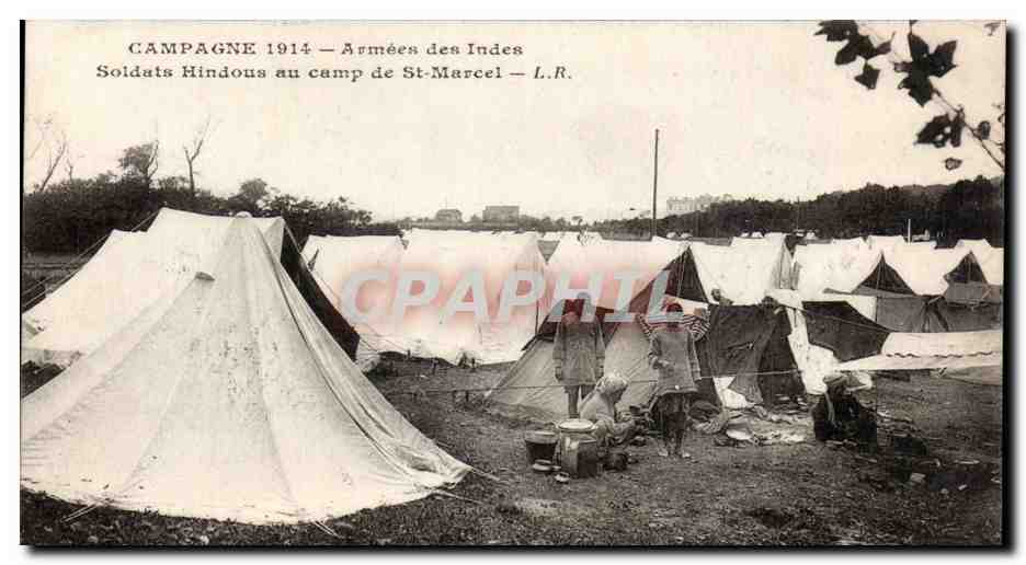 Campagne 1914 — Armées des Indes — Soldats Hindous au camp de St-Marcel — L.R.