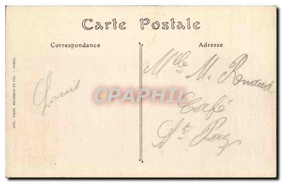 CPA Gournay Ferrieres Hotel de la gare — Rückseite