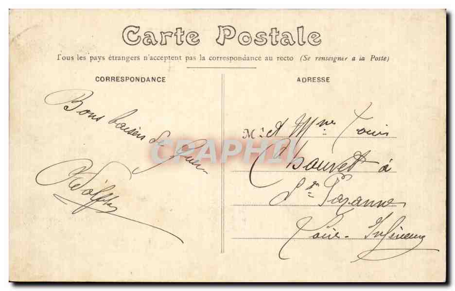 Guer (Morbihan) — La Mairie et la Place — E. Mary-Roussellière, édit., Rennes — Rückseite