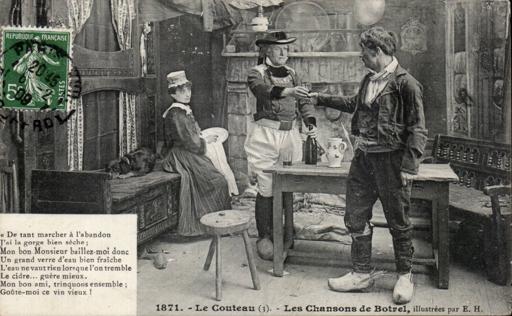 CPA Le Couteau Les chansons de Botrel Folklore