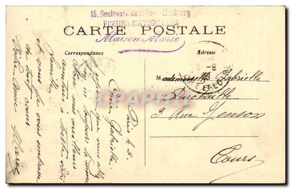 Paris (1er & 4e) - Marché aux Fleurs — J.H. — n°151 — Reverso