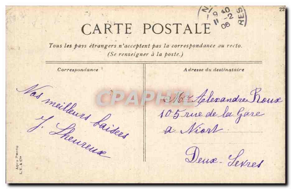 CPA Paris La gare de l'Est  — Rückseite