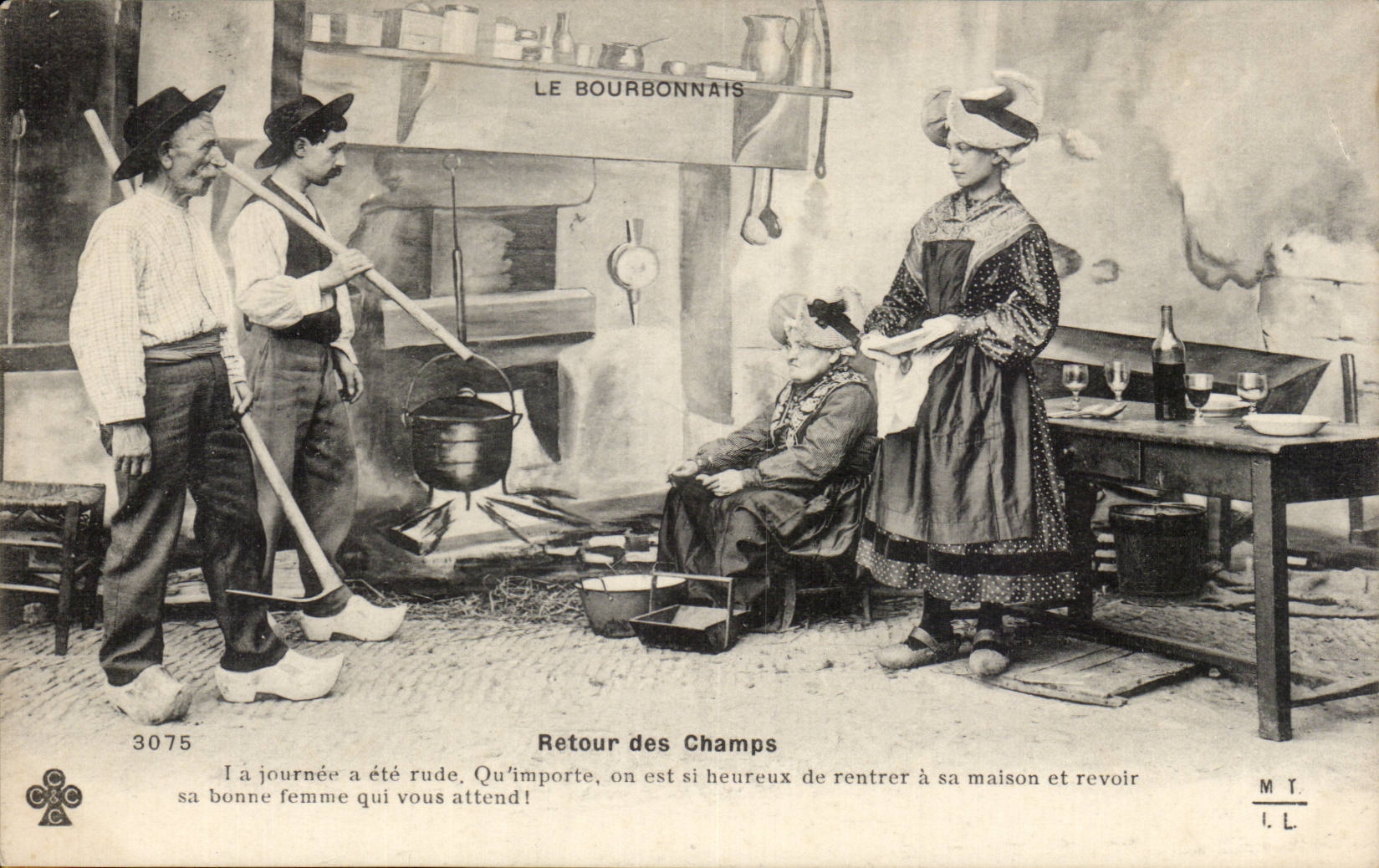 CPA Folklore Retour des champs Le Bourbonnais 