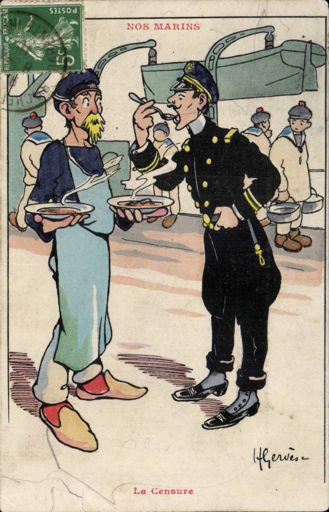 CPA Illustrateurs Nos Marins Gervese La censure