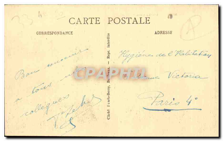 CPA Bordeaux La gare du Midi — Verso