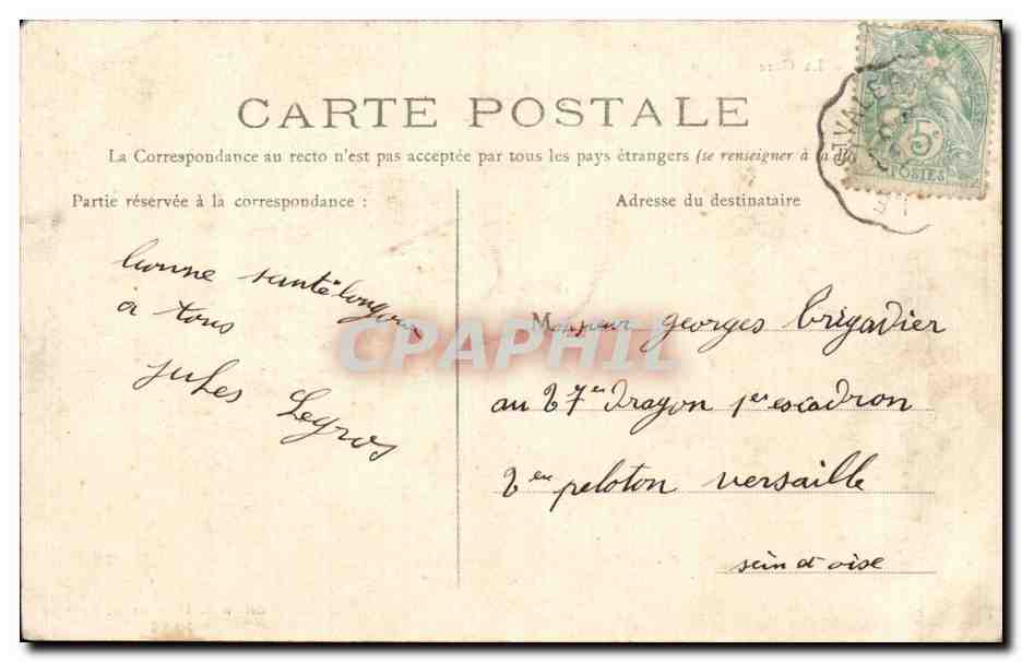 CPA Cany La gare — Verso