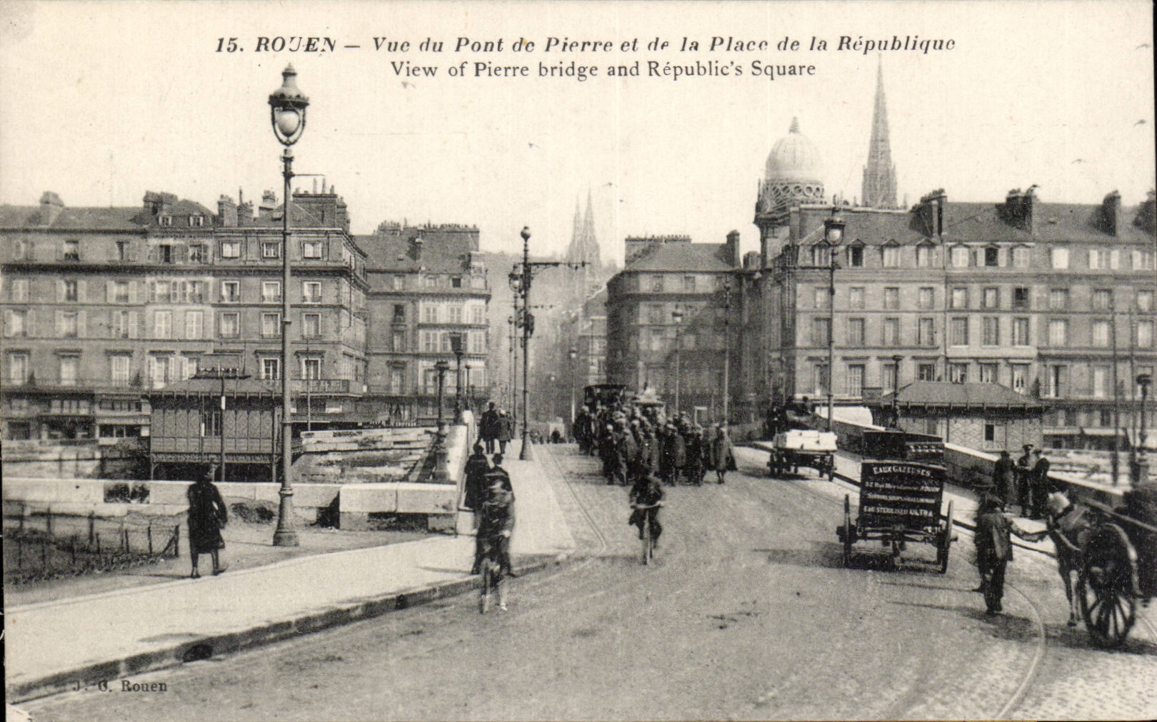 Rouen - Pont de Pierre et de la Place de la Republique Militaria - CPA 