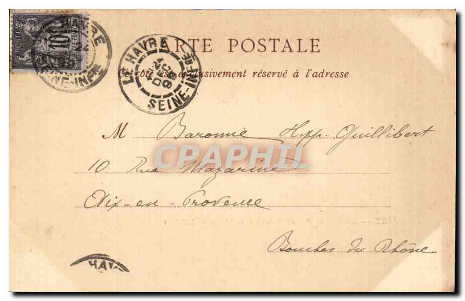 Le Havre - L'Entree du Port au monument de la Maree - CPA  — Rückseite