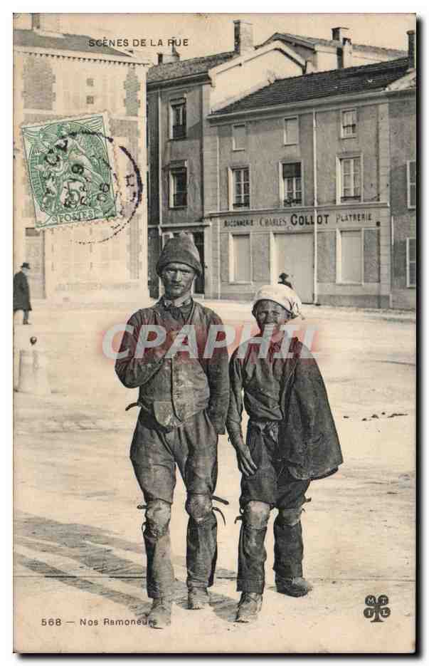 Les Metiers - Nos Ramoneurs - chimney sweep - Scenes de la Rue - CPA TOP