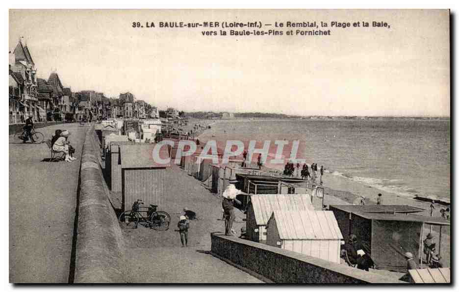 La Baule sur Mer - La Plage et la Baie - Vers la Baule les Pins et Pornichet - CPA 