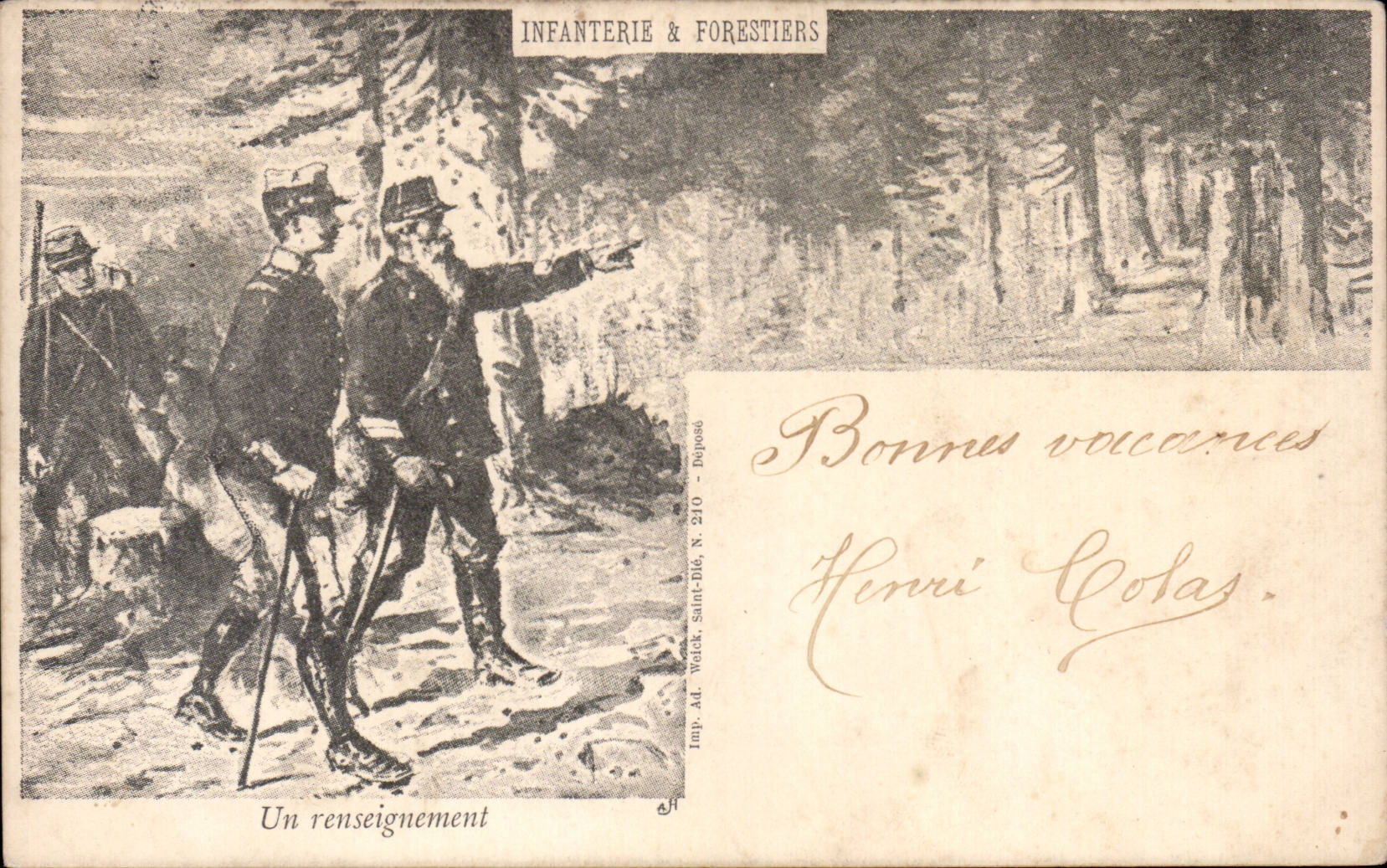 Militaria - Infanterie et Forestiers - Bonne Vacances - CPA 