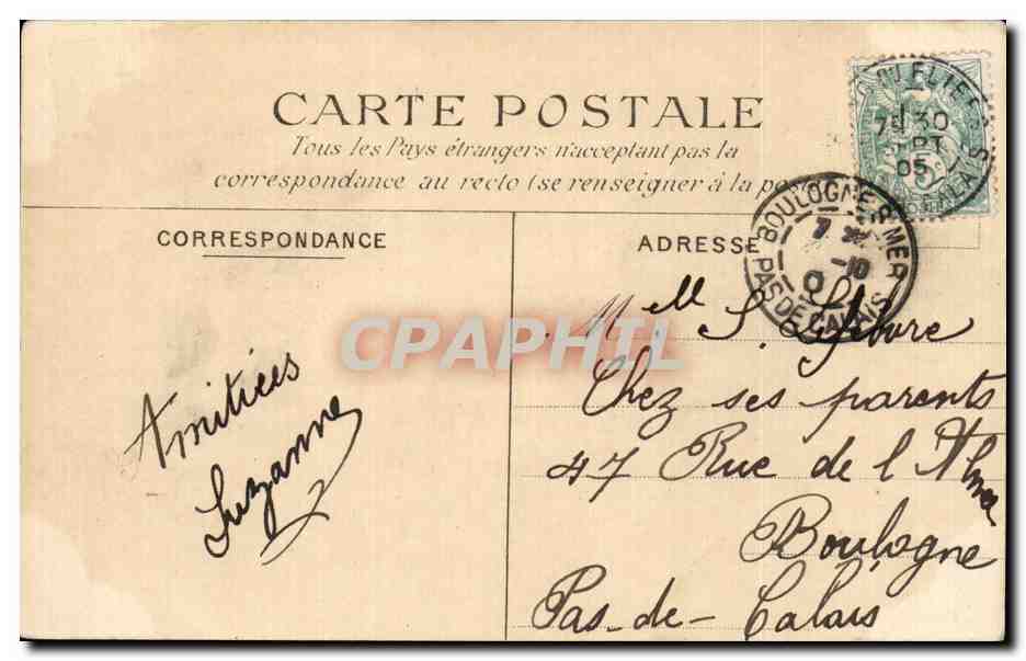 Rang du Fliers Verton - La Naissance des Allees Charette a anes - CPA  — Rückseite