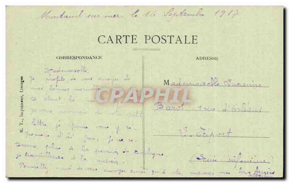 Montreuil-sur-Mer — Le Pont des Petits Moulins — Tabacca, Plahaut, Pas-de-Calais — Rückseite