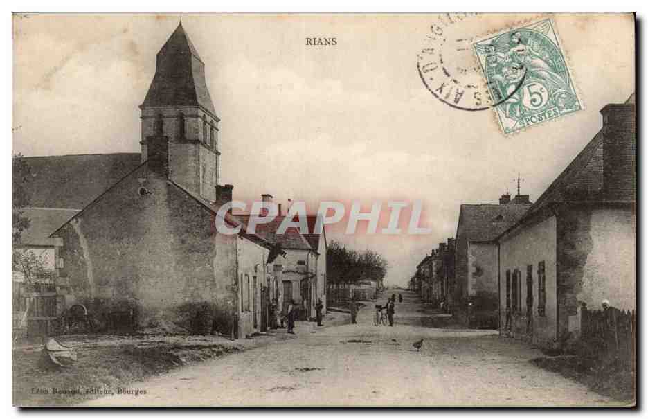 Rians — Église, Bourges — Éditeur Léon Rouaud, Bourges