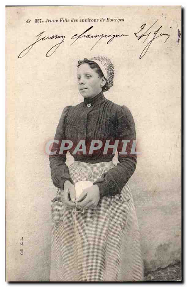 Jonge meisje in de buurt van Bourges — Serie 357 — Uitgever E. L.