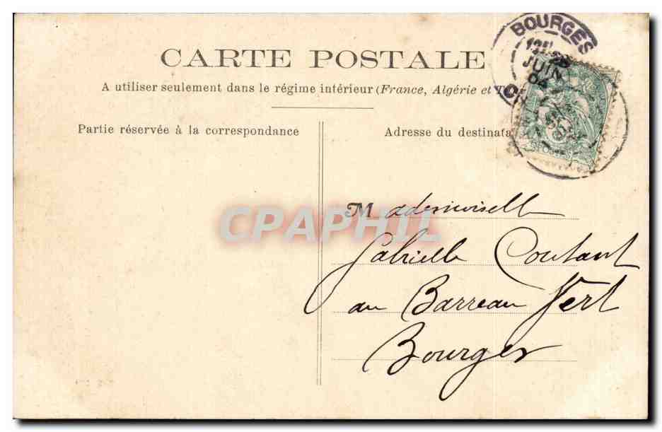 Jonge meisje in de buurt van Bourges — Serie 357 — Uitgever E. L. — Achterkant