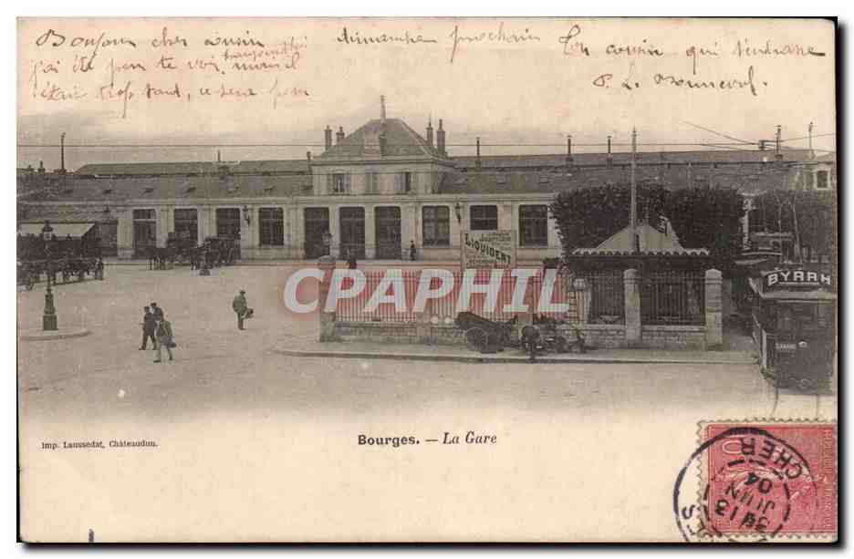 Bourges — La Estación — Imp. Laussondat, Châteaudun