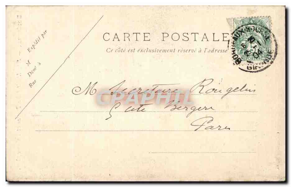 Bordeaux - L'Hotel des Postes et Telegraphes - CPA  — Verso