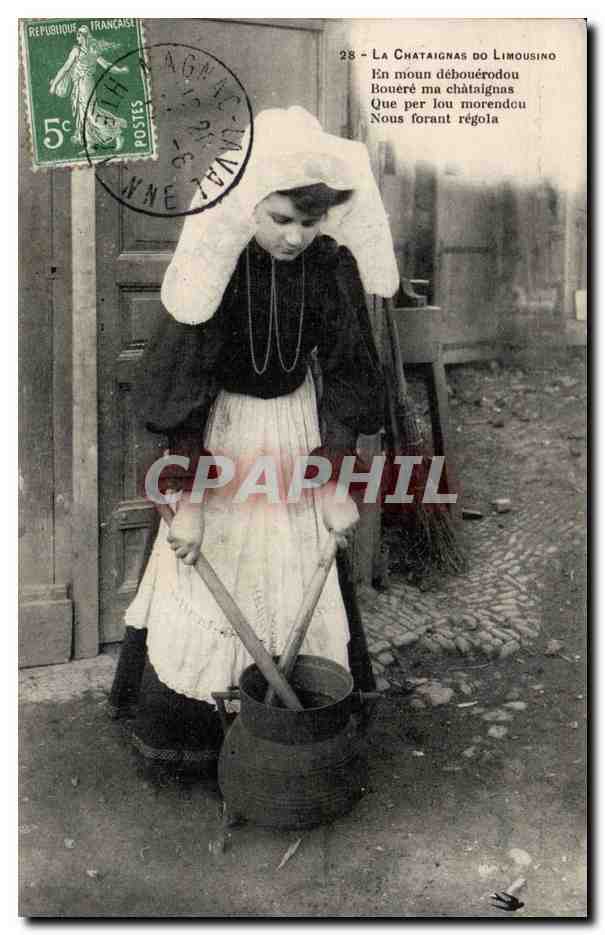Femme en costume traditionnel — Chataignes du Limousin — Éditeur non visible, n° 28