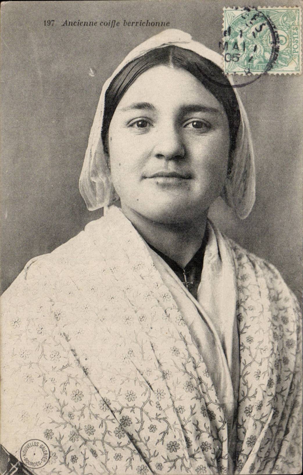Folklore - Costumes - Ancienne Coiffe Berrichone - CPA 