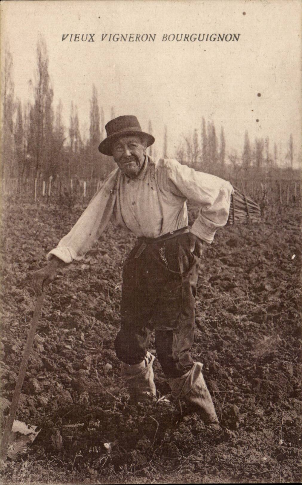 Folklore - Costumes - Vieux Vigneron Bourguignon CPA 