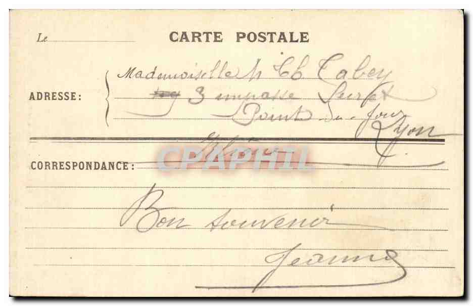 Billiers - Costume du Pays — Collection Vve Chantoux, Tabac — Verso