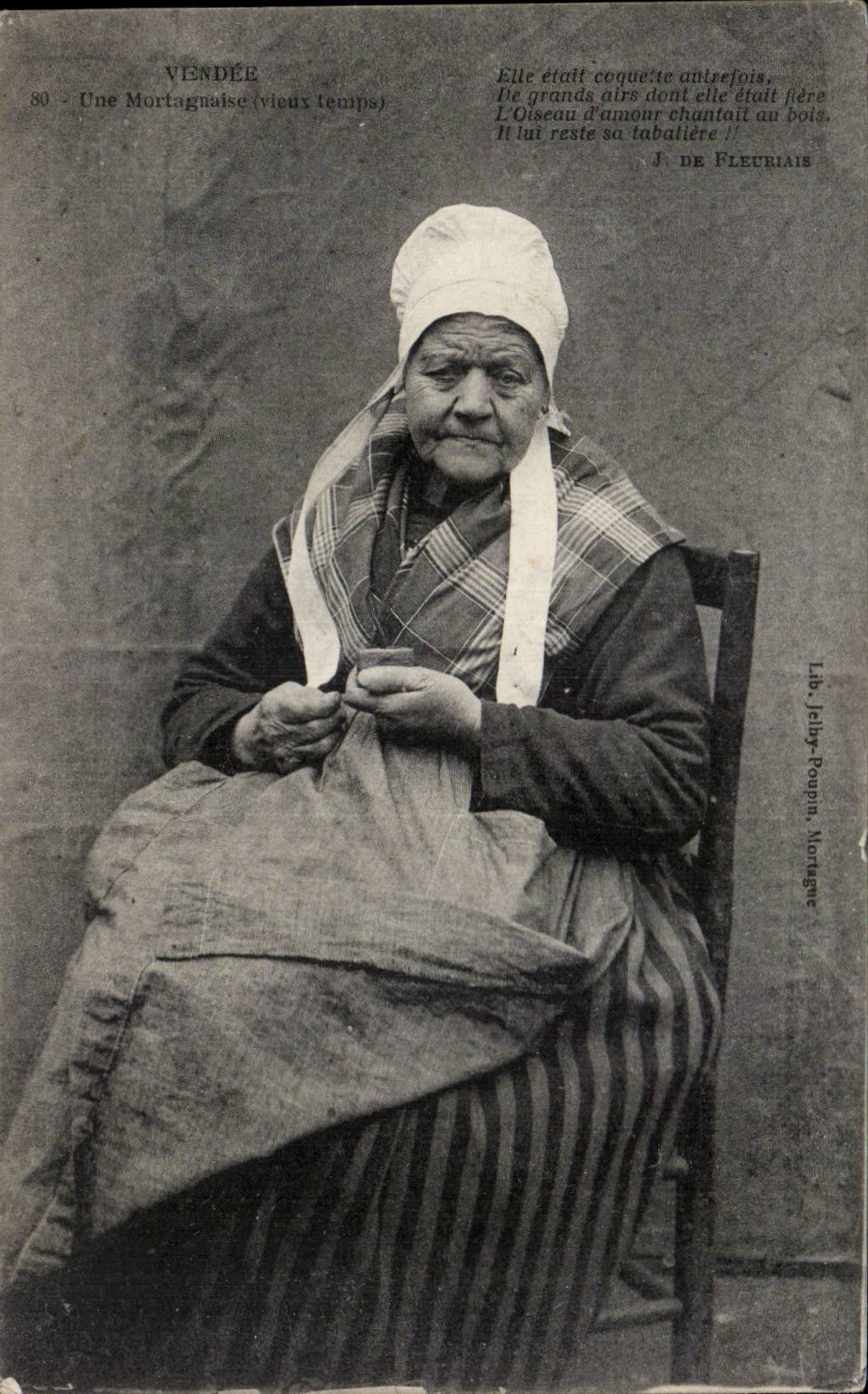 Viendée — Une Mortagnaise (vieux temps) — Lib. J. Joly-Poupin, Mortagne