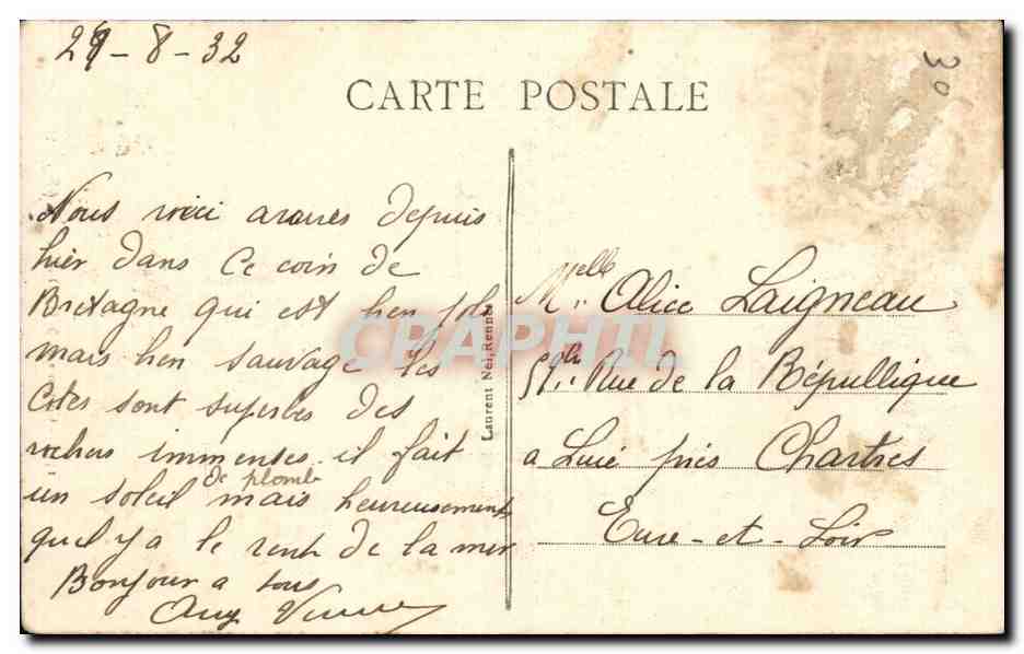 Folklore - Costumes - St Gildas de Rhuys - CPA  — Verso