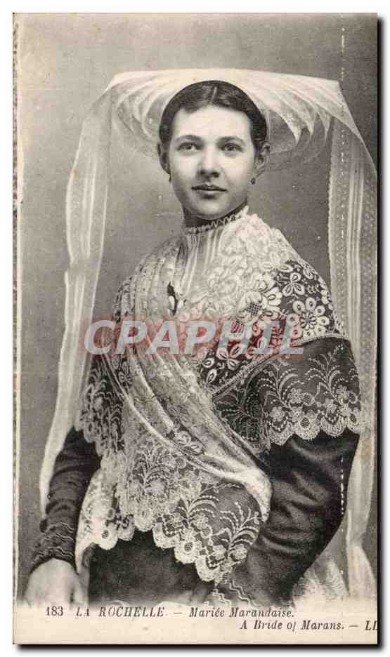Folklore - Costumes - La Rochelle - Mariee Marandaise - CPA 