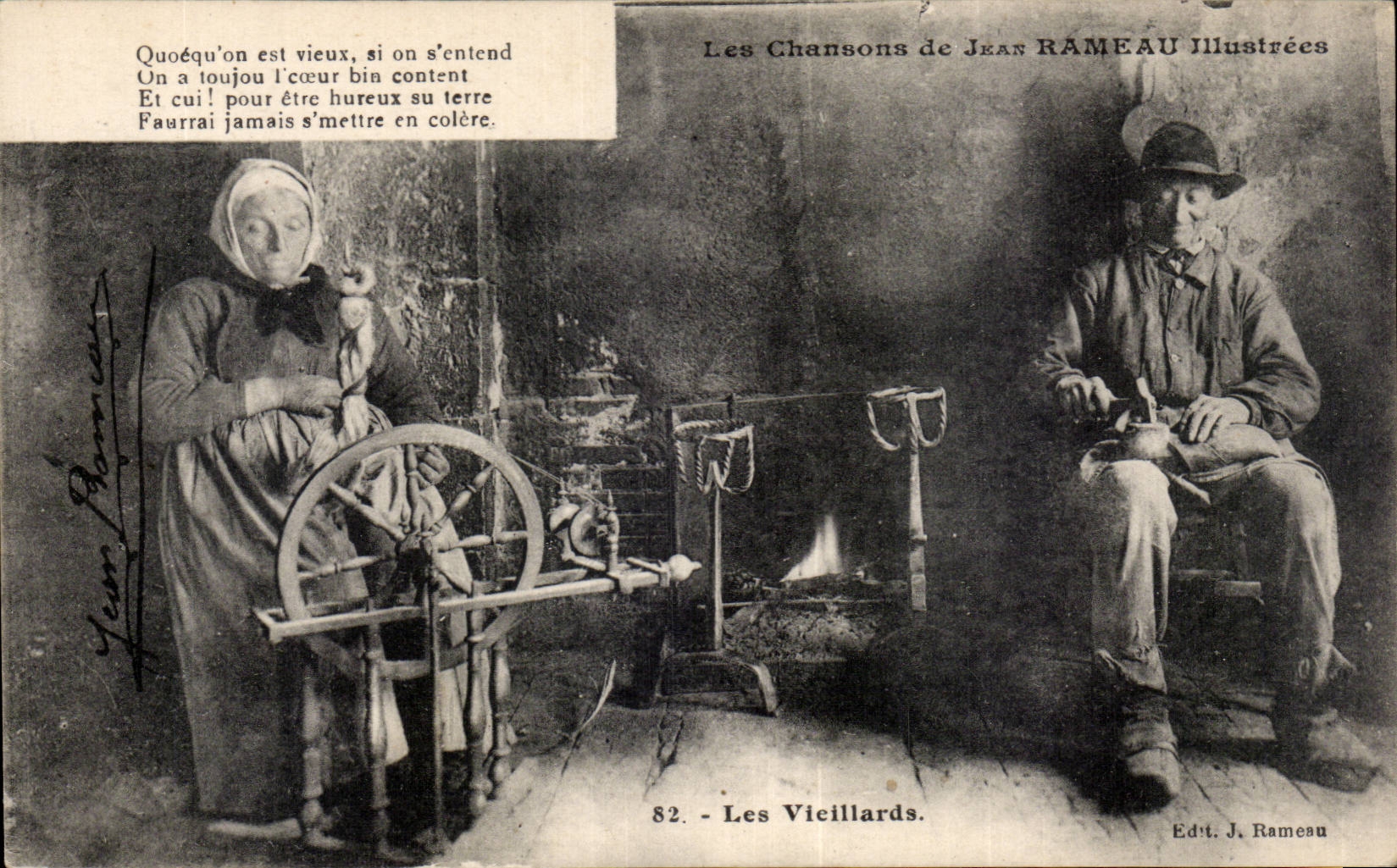 Folklore - Costumes - Les Chansons de Jean Rameau - Les Vieillards - CPA 