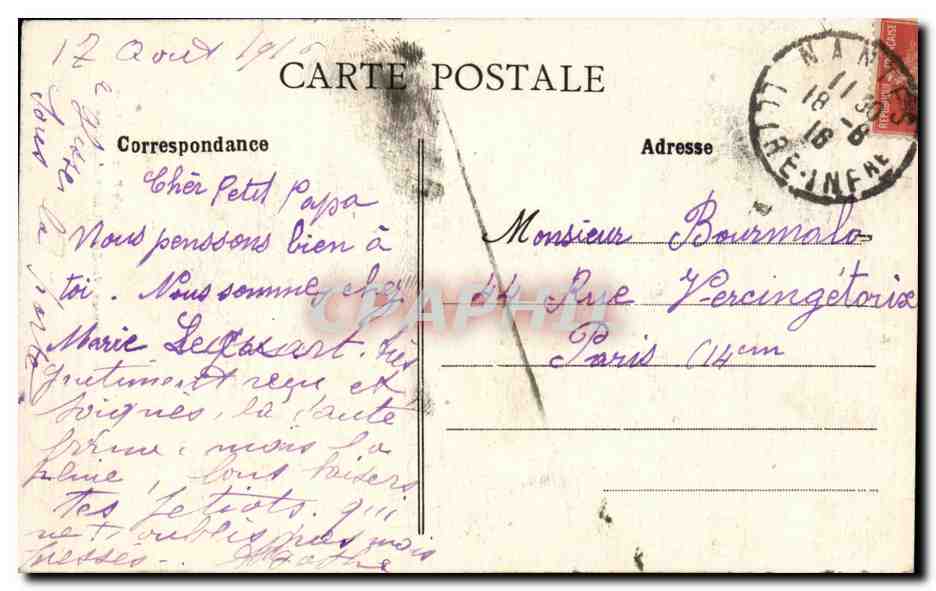 Chalians et ses Environs (Vendée) — Une Maraichine — Lib. Jehly-Poupin, Mortagne — Rückseite