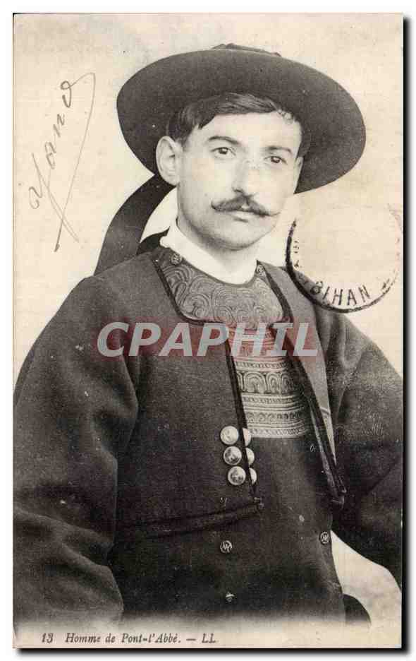 Folklore - Costumes - Homme de Pont l'Abbe - CPA 
