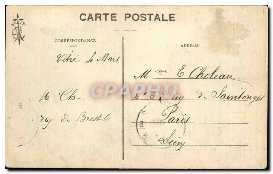 CPA Folklore Costume Groupe de bardes de Kerangue le Berre  — Verso