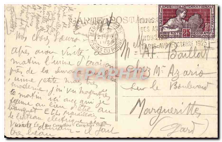Marseille - Rue Cannebière - Cannebière Street — vue de la rue avec tramway et commerces — éditeur non identifié — Reverso