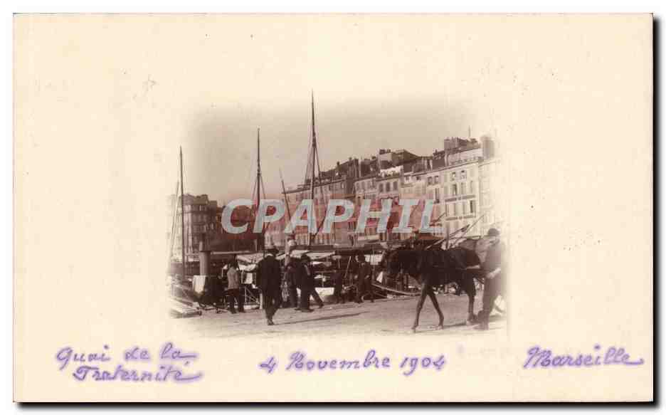 Vue du port de Marseille — Guini de la Fraternité — datée 4 Novembre 1904