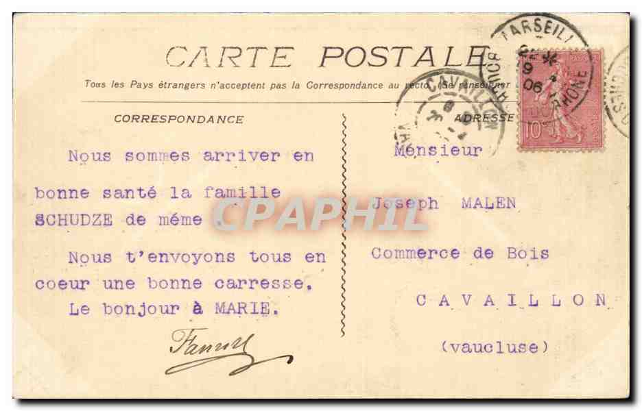 CPA Marseille Le pont a transbordeur — Verso