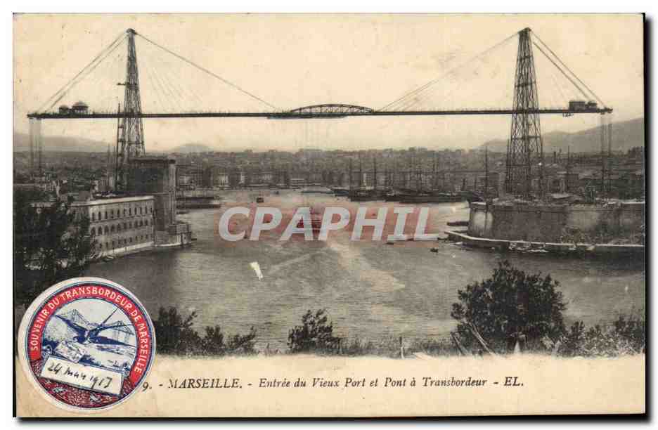 Marseille - Entrée du Vieux Port et Pont à Transbordeur - EL.